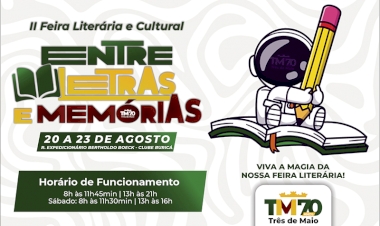 Três de Maio terá Feira Literária  e Cultural na próxima semana