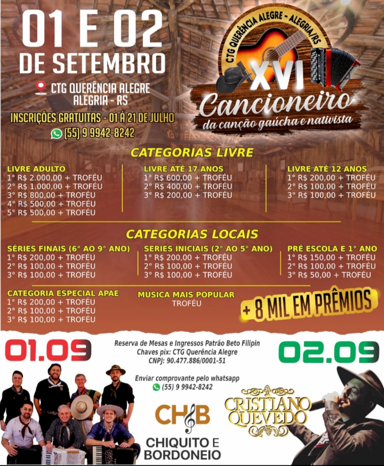 Inscrições para festival encerra dia 21 de julho